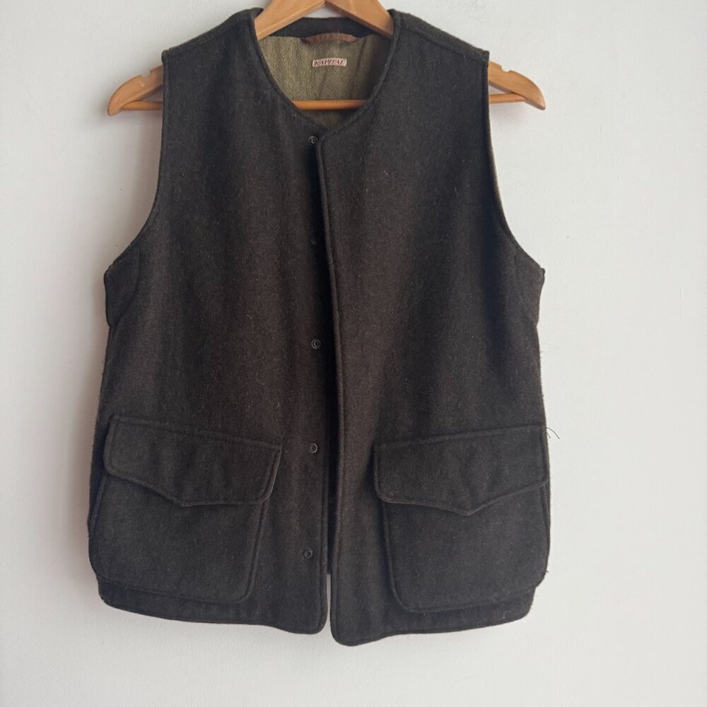 Kapital Army Green Wool Snap Closure Vest S